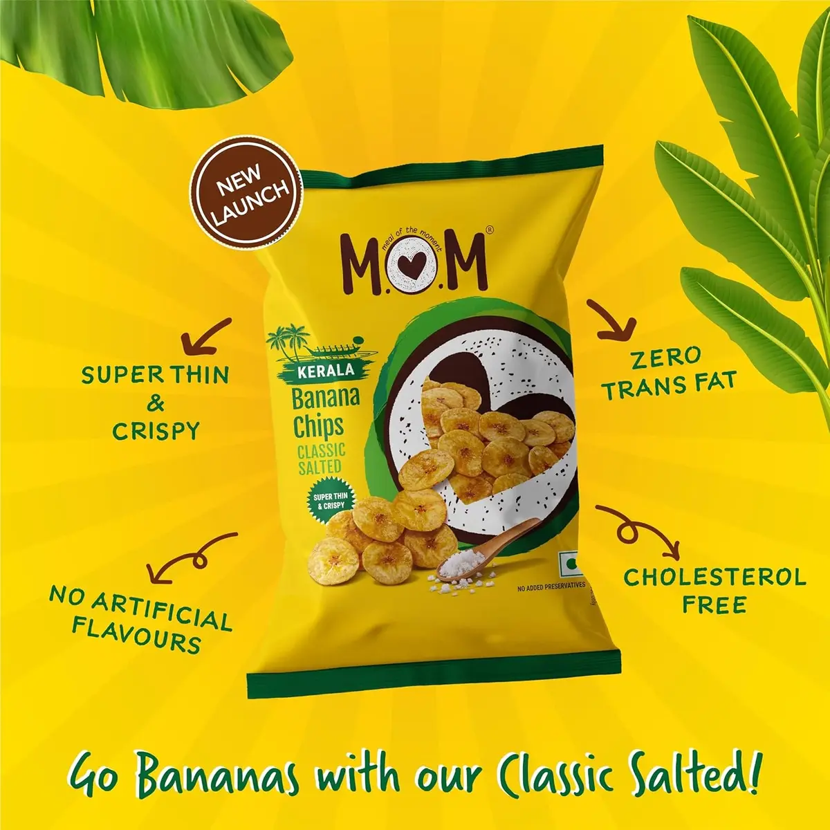  MOM - Meal of the Moment, Classic Salted Banana Chips, Super Thin & Crispy | No Artifical Flavours | Zero Trans Fat, 75g image 7
