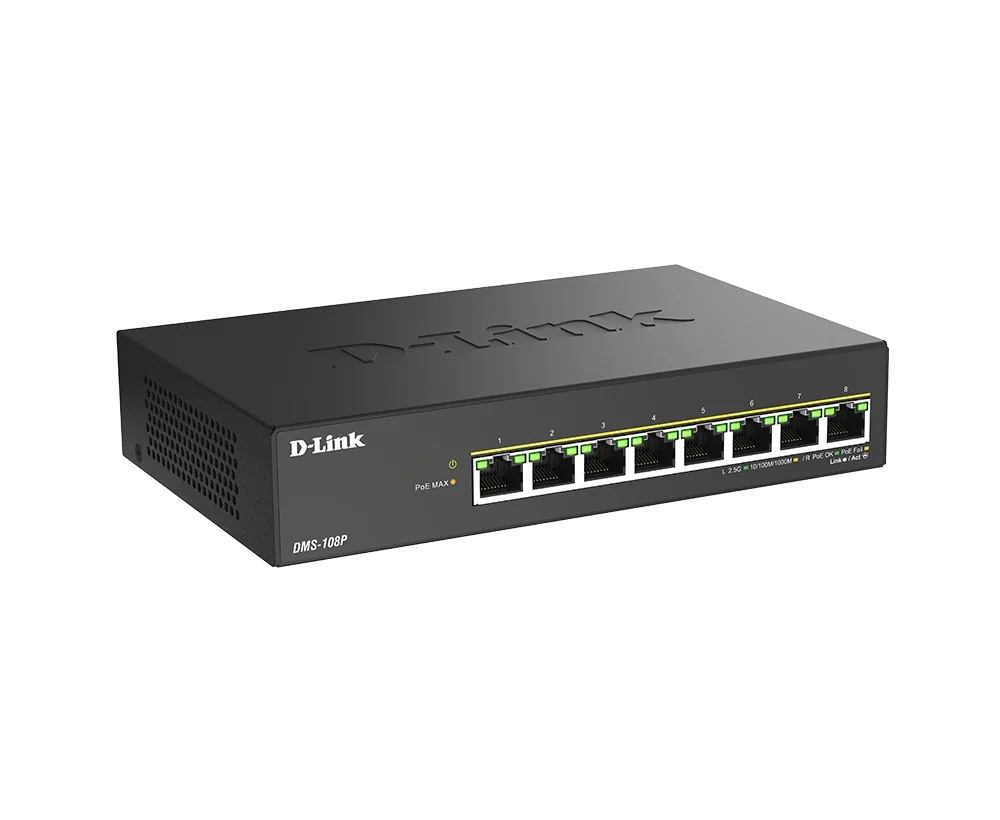 D-Link DMS-108P 8-Port 2.5G Multi-Gigabit PoE++ Unmanaged Desktop Switch, 5 Years Warranty image 2