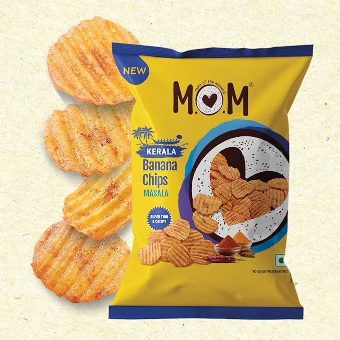  MOM - Meal of the Moment, Masala Banana Chips, Super Thin & Crispy | No Artifical Flavours | Zero Trans Fat, 75g