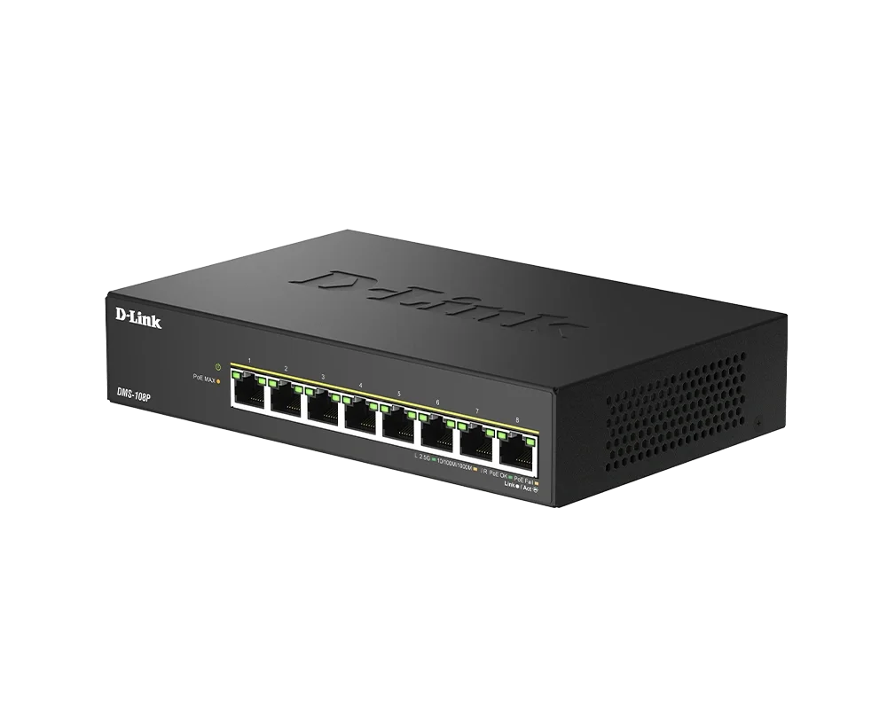 D-Link DMS-108P 8-Port 2.5G Multi-Gigabit PoE++ Unmanaged Desktop Switch, 5 Years Warranty image 3