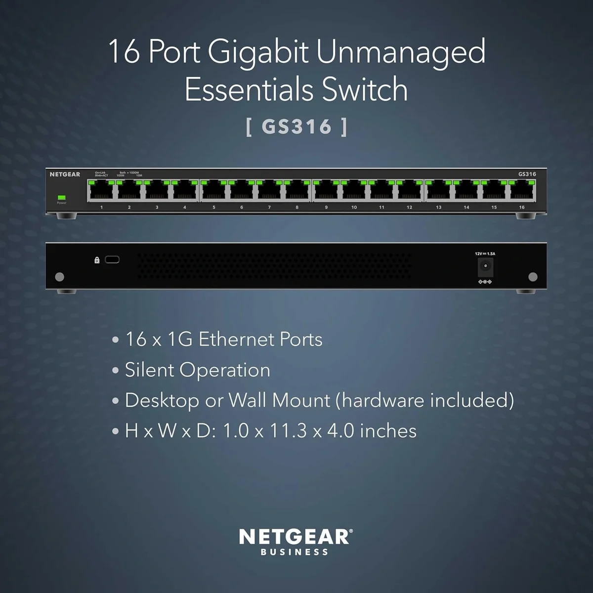 NETGEAR GS316 16-Port Gigabit Unmanaged Switch – High-Speed Plug-and-Play Network Switch image 2