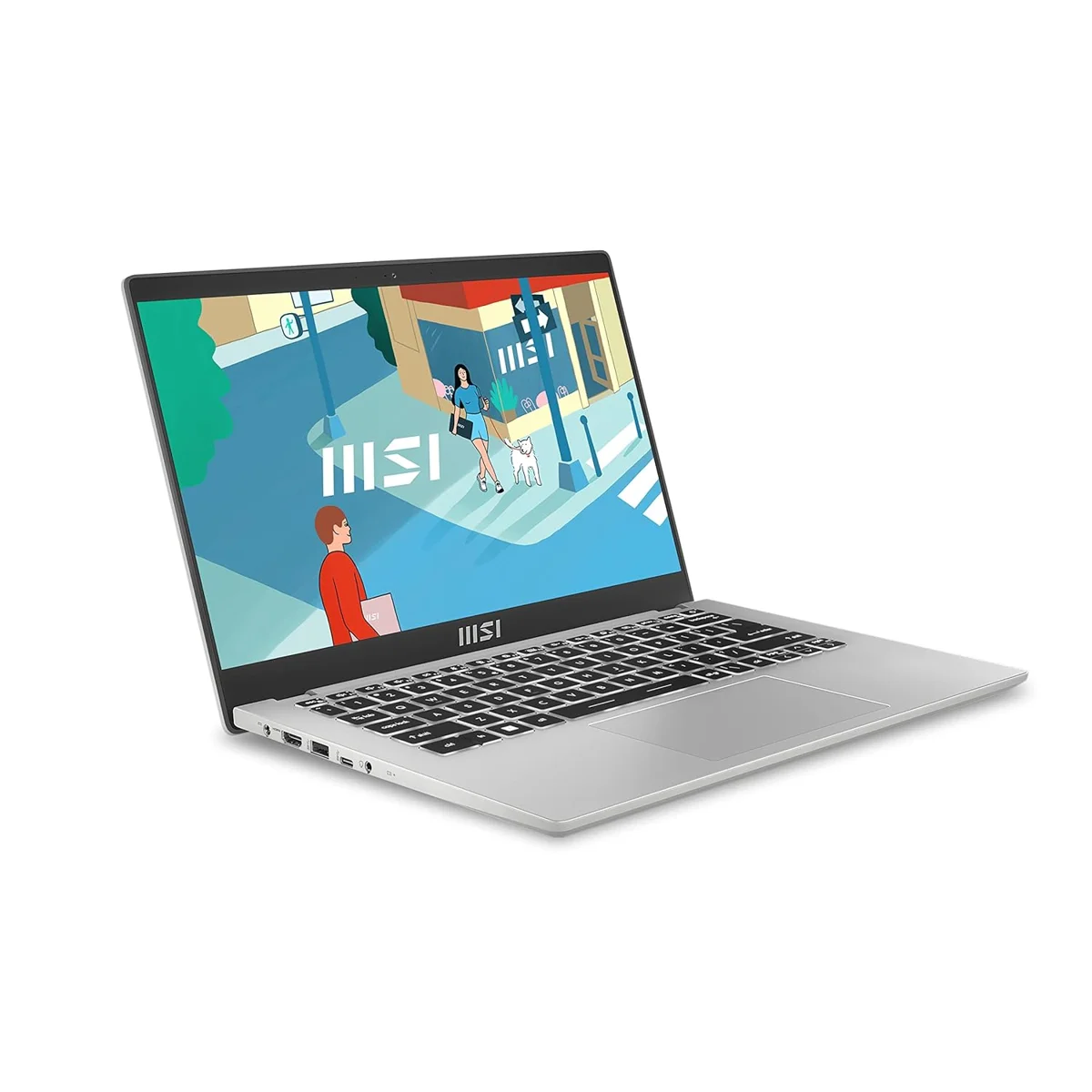 MSI Modern 14, Intel Core i3-1315U, 8GB 3200 MHz DDR4 RAM or Memory, 512GB NVMe SSD, Intel UHD Graphics, 14" FHD (1920x1080), IPS-Level, Windows 11 Home, Urban Silver, 1.4 Kg, C13M-438IN, 1 Year Warranty image 5