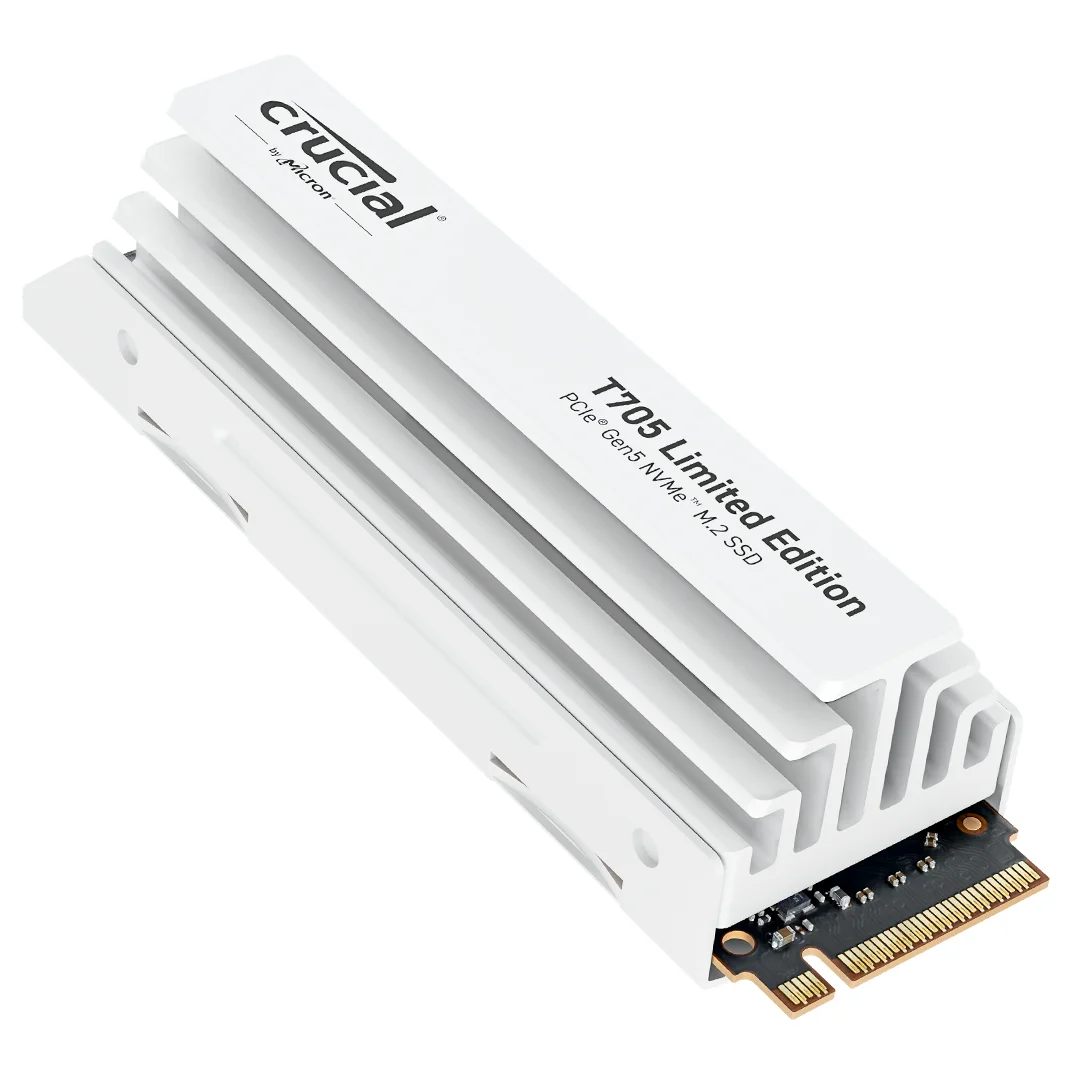 Crucial T705 2TB PCIe 5.0 NVMe M.2 SSD with limited edition white heatsink, Read and Write speeds up to 14500 & 12700MB/s, 5 Year Warranty image 4