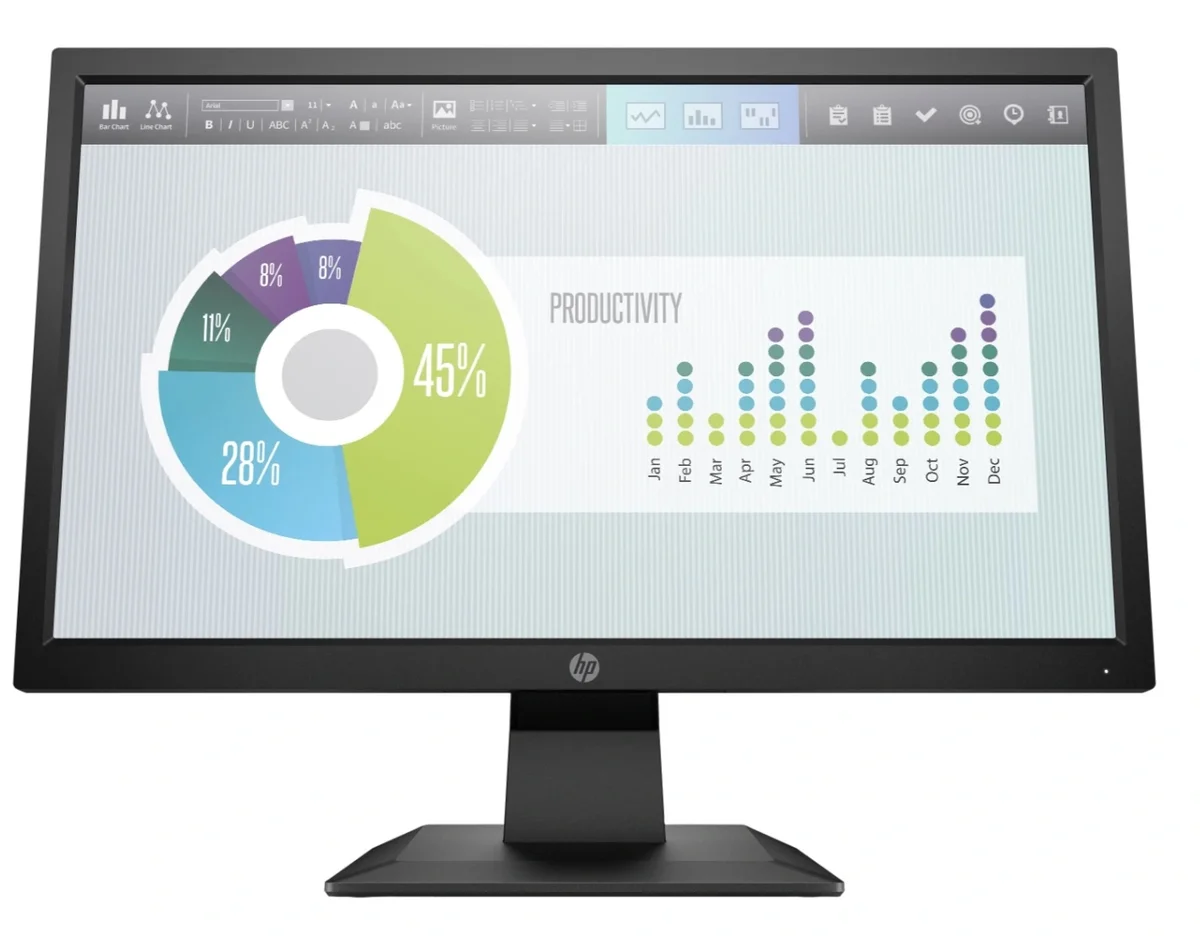 HP P204v 19.5-Inch HD+ Monitor, 1600×900, HDMI & VGA, 1 Year Warranty