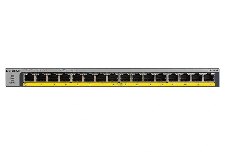 NETGEAR GS116PP 16-Port Gigabit PoE+ Switch | 183W Unmanaged Business Ethernet Switch