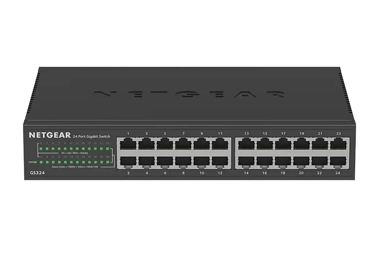 NETGEAR GS324 24-Port Gigabit Ethernet Switch | Unmanaged Rackmount & Desktop Network Switch