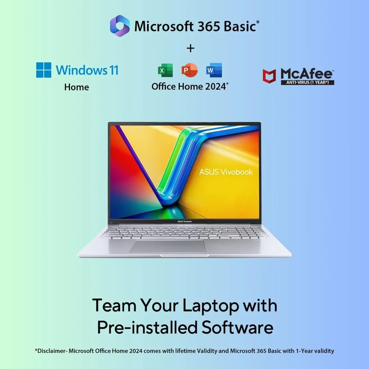 ASUS Vivobook 16, Metallic Design, H-Series, Intel Core i7 13th Gen 13620H, 16 GB DDR4, 512 GB SSD, Windows 11 Home With with MS Office 2024 + M365 Basic, X1605VA-SH2010WS, Cool Silver, 1.88 kg, Thin and Light Laptop, 1 Year Warranty image 5