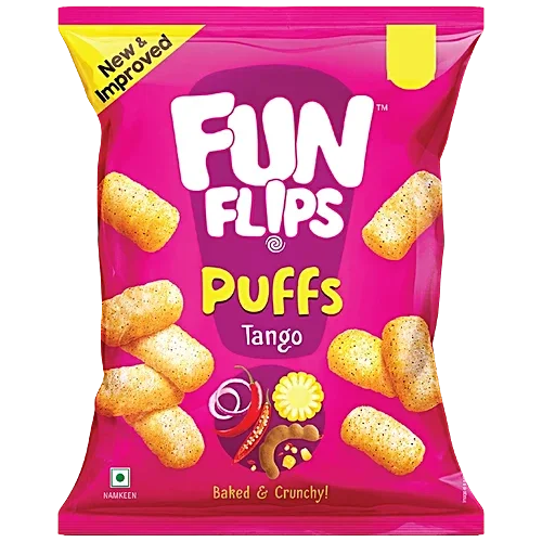   Fun Flips Curly Puffs Mocktail - Baked Crispy Yummy Tasty & Healthy Ready to Eat Snacks, 63g
