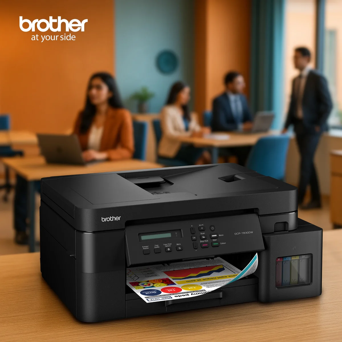 Brother DCP-T830DW Ink Tank Multifunction Printer with WiFi & Auto Duplex image 2