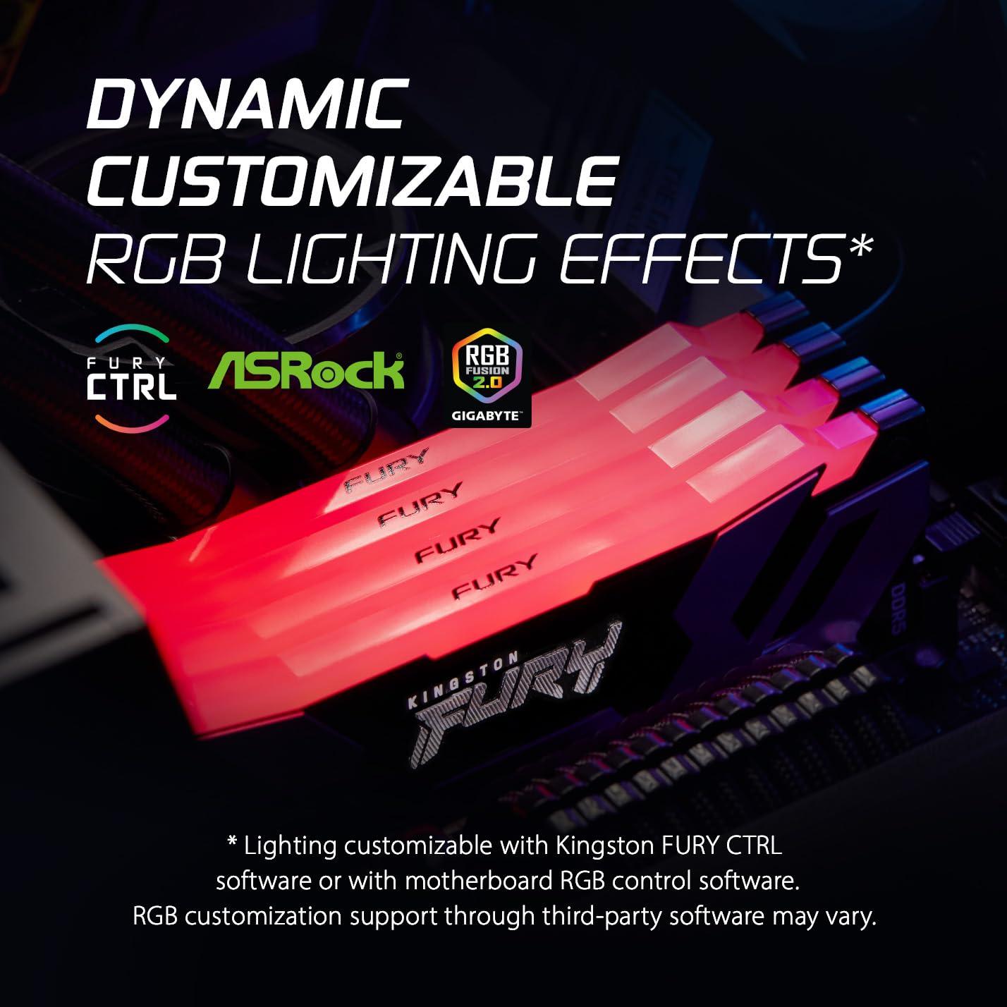 Kingston Fury Beast 32GB 6000MT/s DDR5 RAM, CL32 DIMM Desktop Memory, With Heatsink, KF560C32RSAK2-32, Black, 10 Year Warranty image 2