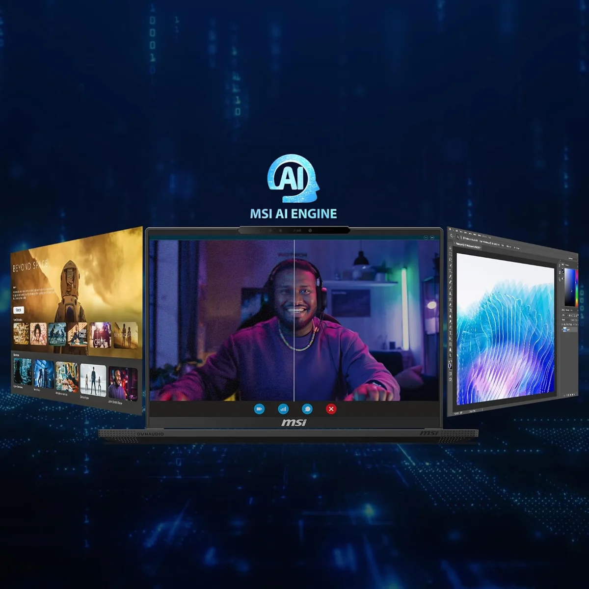 MSI Stealth A16 AI+, AMD Ryzen AI 9 365, 32GB 5600 MHz DDR5 RAM or Memory, 1TB NVMe SSD, NVIDIA GeForce RTX 4060 DDR6 8GB, 16" QHD+(2560x1600), 240Hz Refresh Rate, IPS-Level, 100% DCI-P3(Typical), Windows 11 Home, Star Blue, 2.1 Kg, A3HVFG075IN, 2 Year Warranty image 5