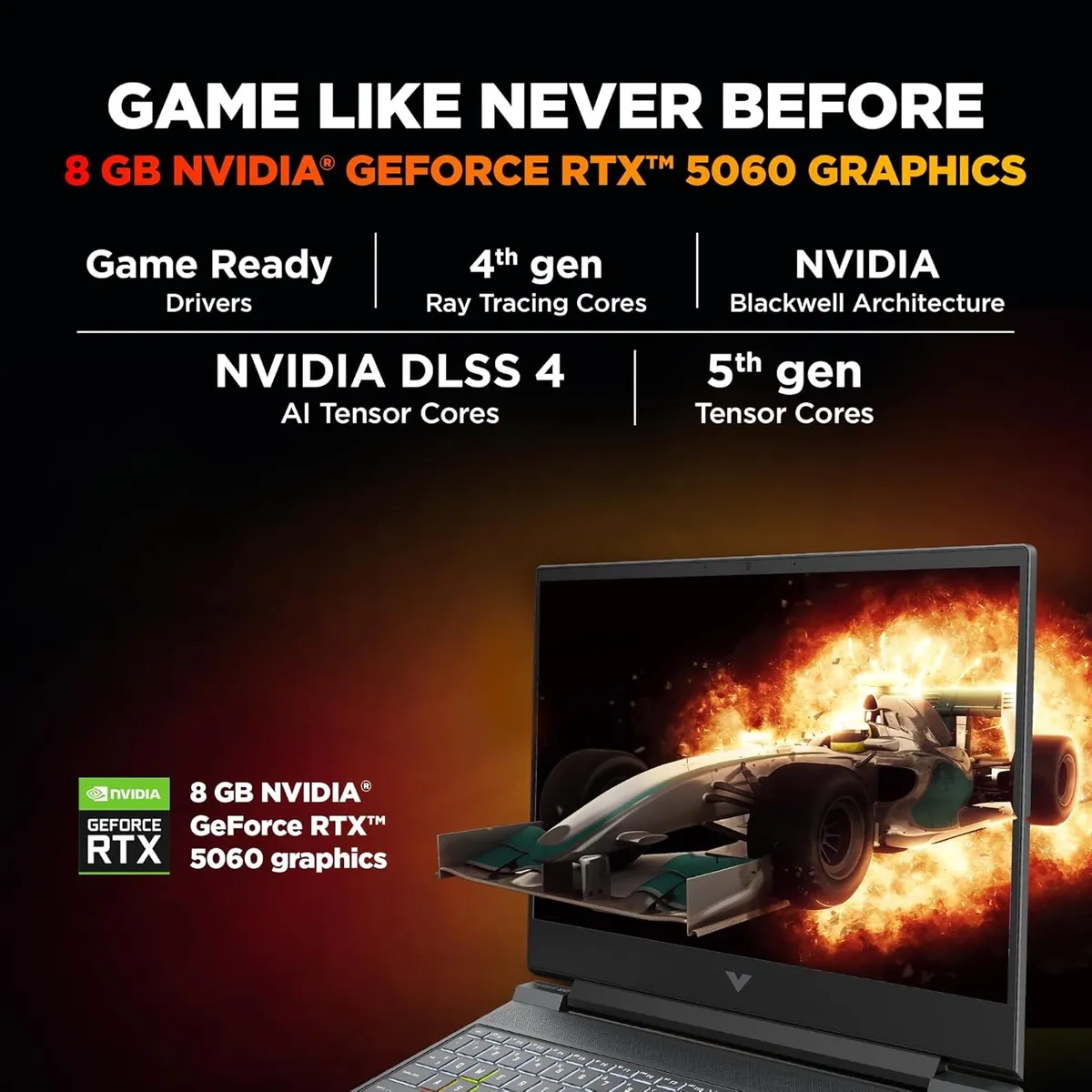 HP Victus, Intel Core 7 240H, RTX 5060 8GB, 24GB DDR5(Upgradeable), 1TB SSD, FHD, 144Hz, 300 nits, IPS, 15.6''/39.6cm, Win11, M365* Office24, Mica Silver, 2.29kg, fa2405TX, RGB Backlit, Gaming Laptop, 1 Year Warranty image 4