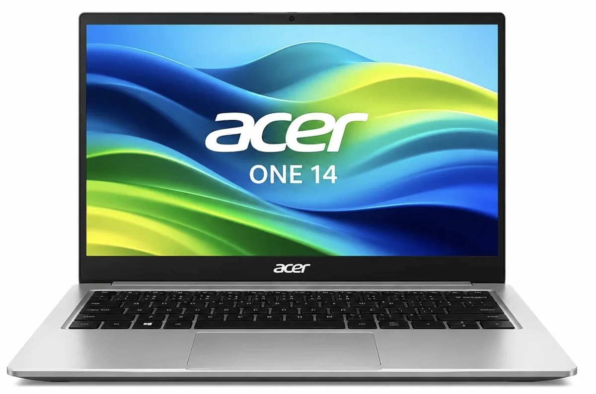 Acer One 14 Z14-55M, AMD Ryzen 3 7320U, 8GB LPDDR5 RAM, 512GB NVMe SSD, Windows 11 Home, Ms-Office, 14-Inch HD Display, AMD Radeon 610M Graphics, Silver, Thin and Light Laptop, 1 Year Warranty