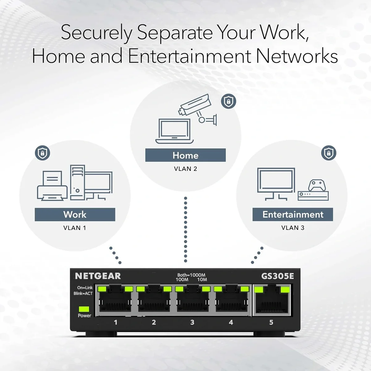 NETGEAR GS305E 5-Port Gigabit Ethernet Plus Switch | Smart Managed Desktop & Wall Mount Network Switch image 3