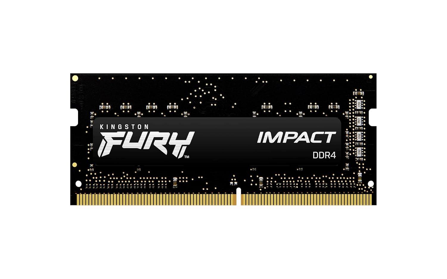 Kingston Fury Impact 8GB 3200MHz DDR4, CL20 SODIMM, Laptop RAM / Memory, Black, KF432S20IB/8, 10 Year Warranty image 2