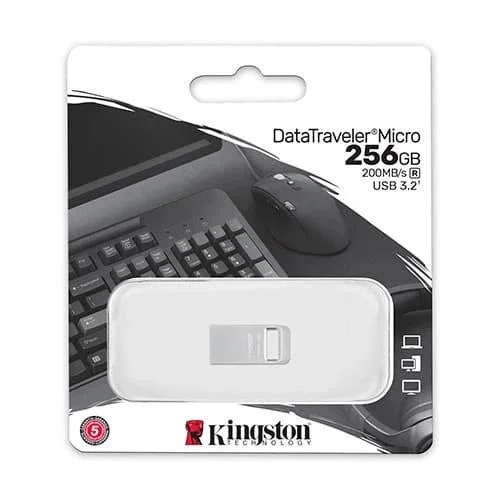 Kingston DataTraveler Micro 256GB USB Flash Drive Metal Design USB 3.2 Gen 1, Read Speed up to 200MB/s, DTMC3G2/256GB, 5 Year Warranty image 5