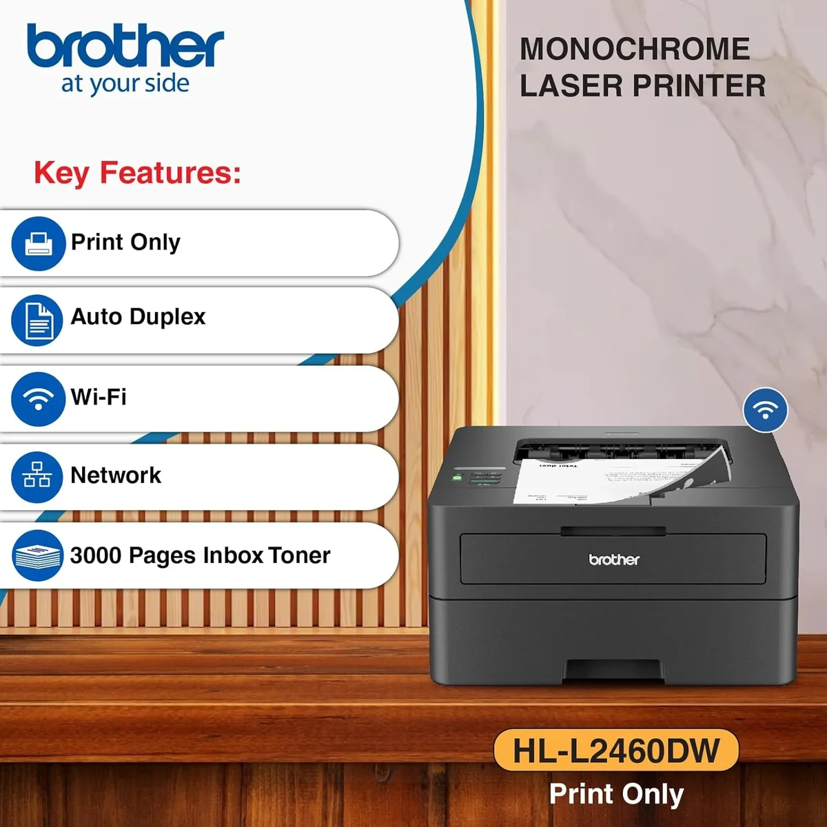 Brother DCP-L2440DW Wireless Laser Printer with Auto Duplex & Ethernet Connectivity image 7