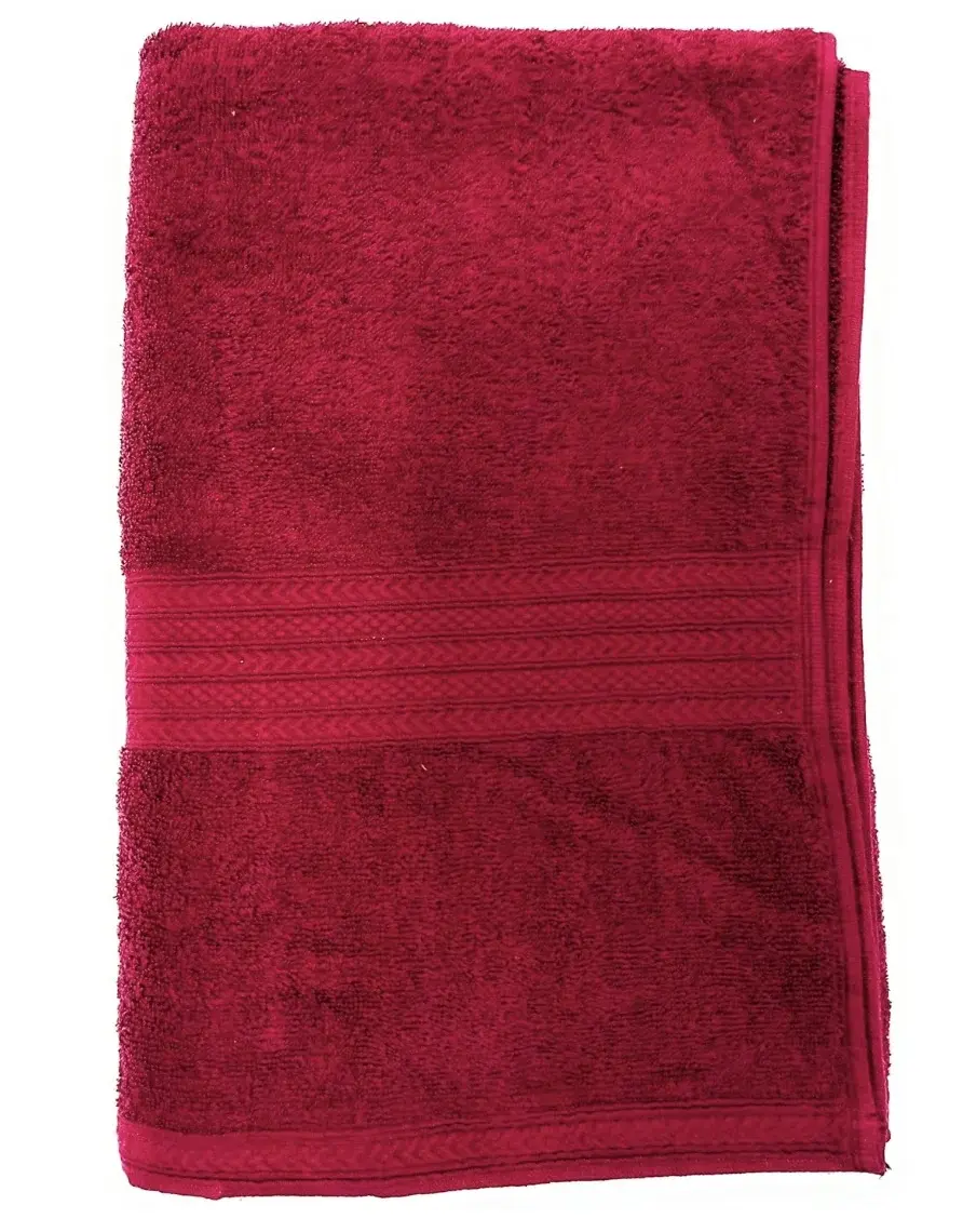 Bombay Dyeing Tulip Large Cotton Bath Towel 75 x 150 cm – Maroon image 4