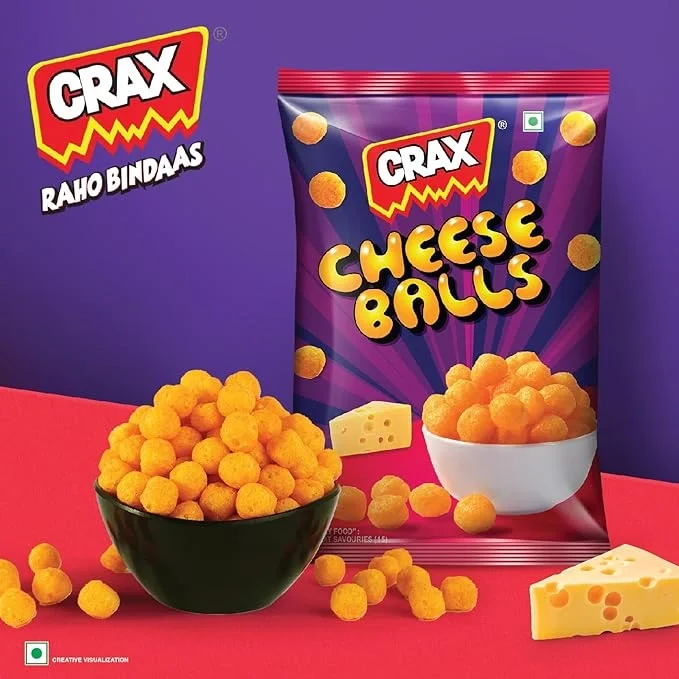  Crax Cheese Balls Puff Snacks, 100gm