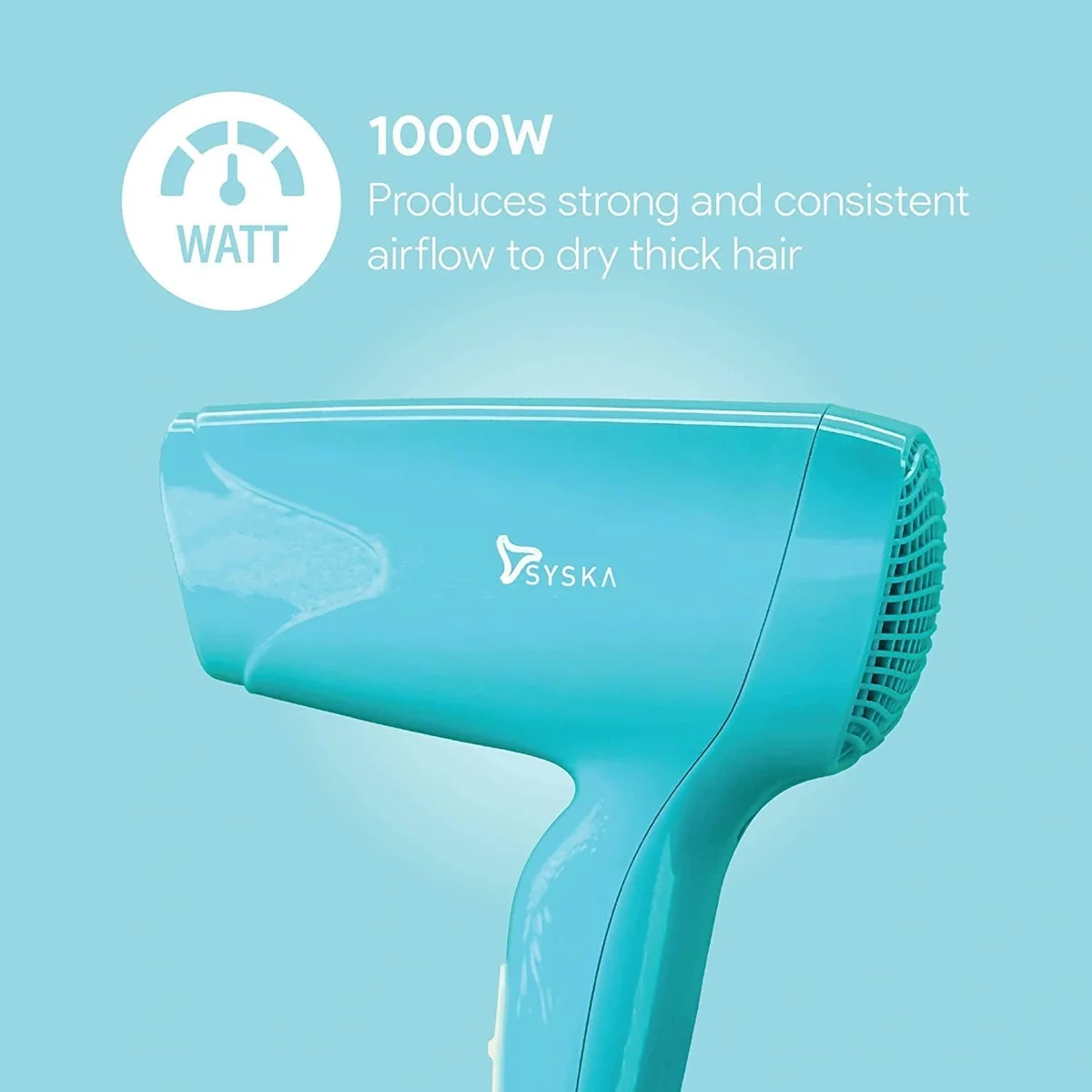 SYSKA HD1600 Blue Hair Dryer | Compact & Foldable Hair Styling Dryer image 7