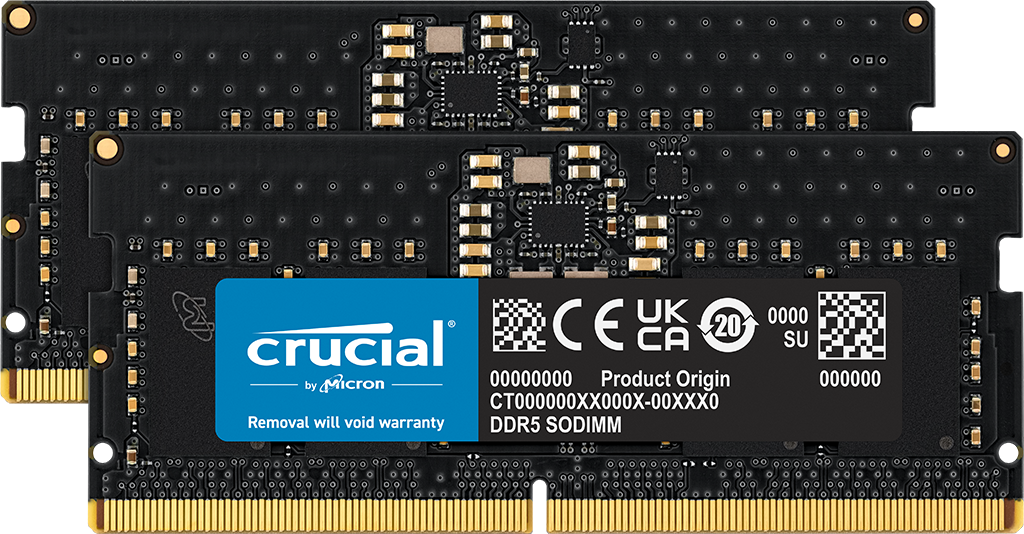 Image of Crucial 96GB Kit (2x48GB) DDR5 RAM 5600MHz Laptop Memory, CT2K48G56C46S5, 10 Year Warranty