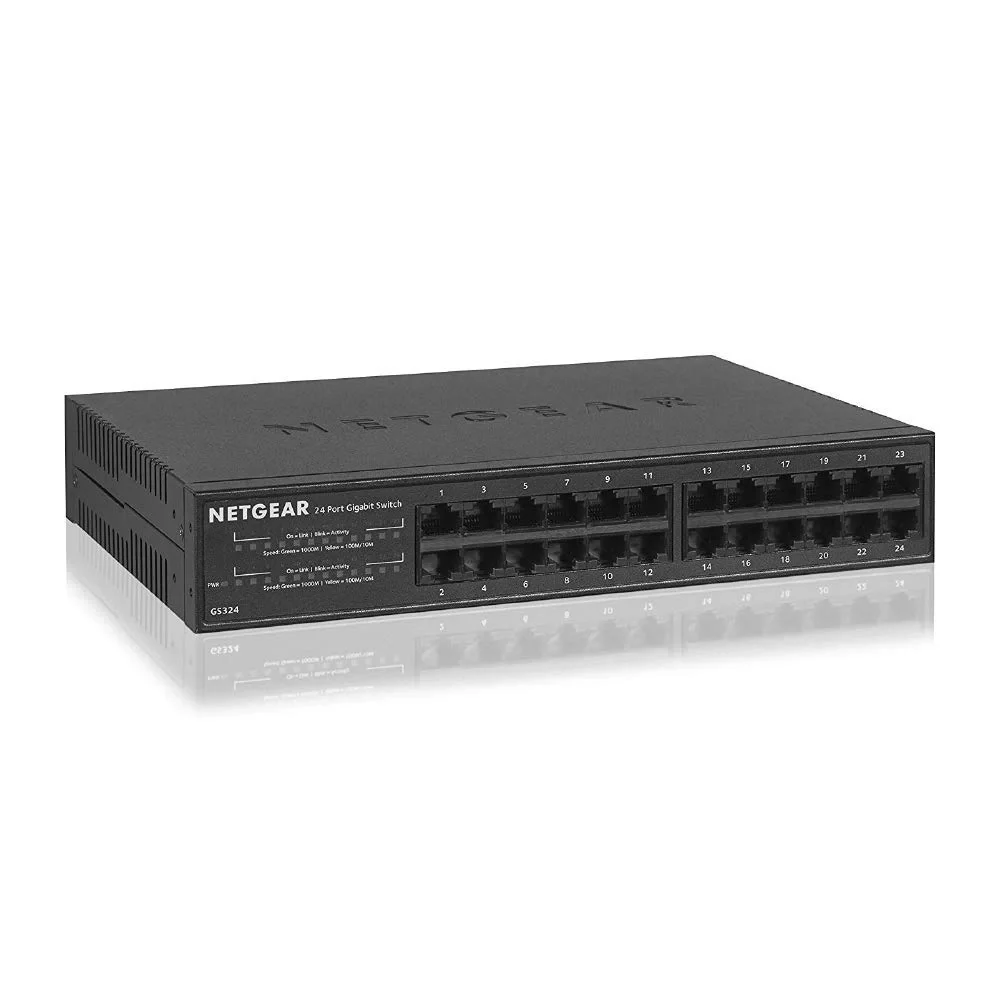 NETGEAR GS324-100INS 24-Port Gigabit Ethernet Switch | Unmanaged Plug & Play Rackmount Network Switch