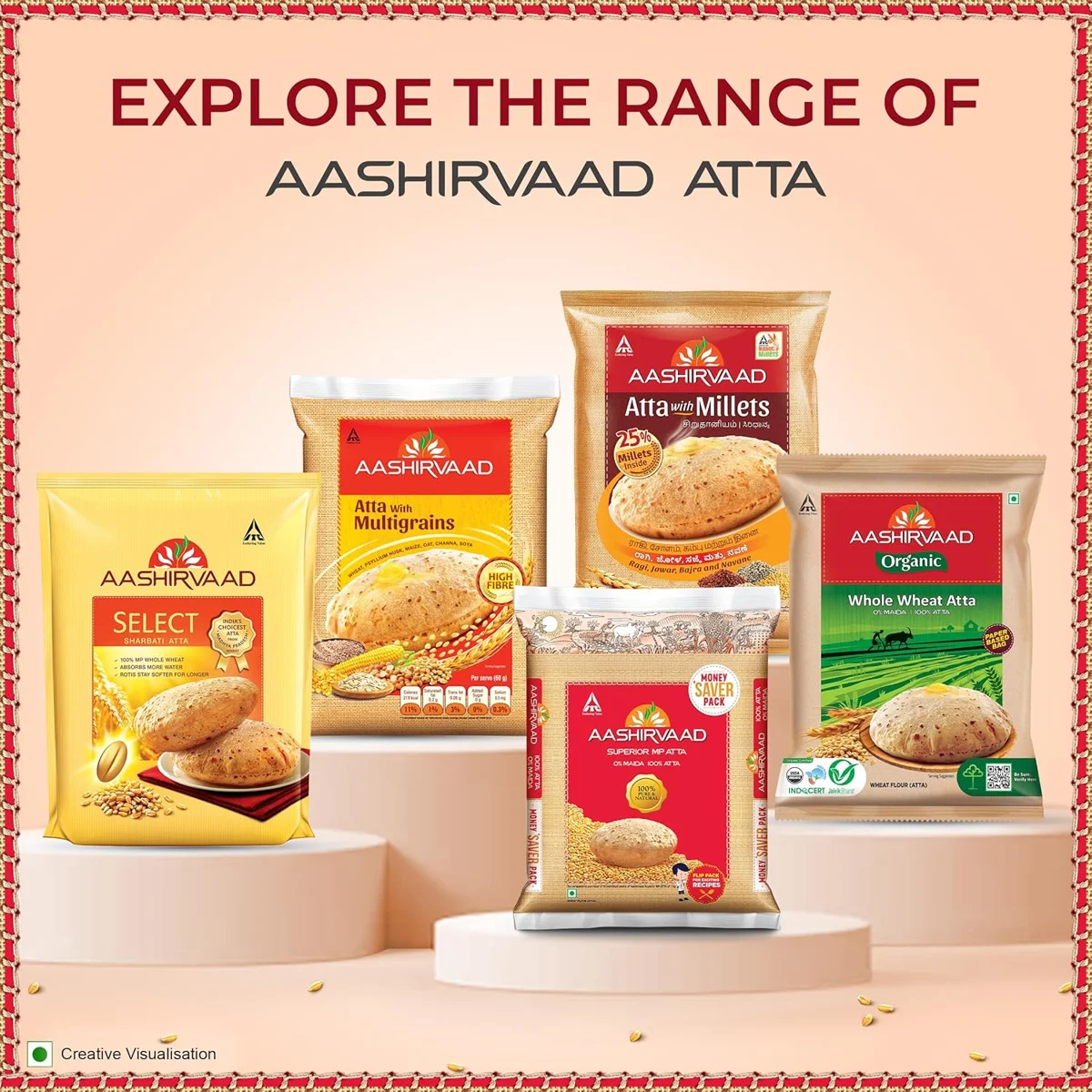 Aashirvaad Shudh Chakki Atta, 10kg, 100% Whole Wheat Flour, 0% Maida image 6