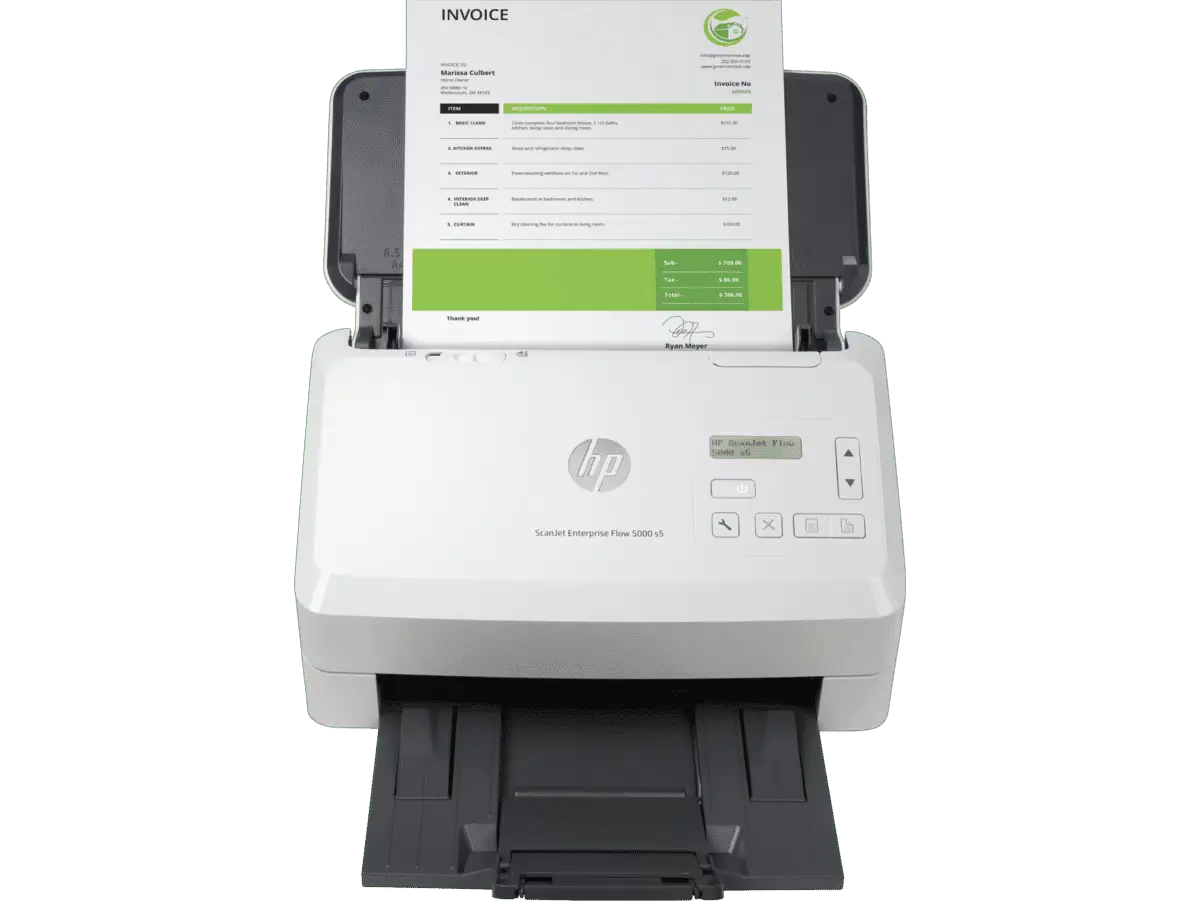 HP ScanJet Enterprise Flow 5000 s5 High-Speed Duplex Document Scanner, 1 Year Warranty 