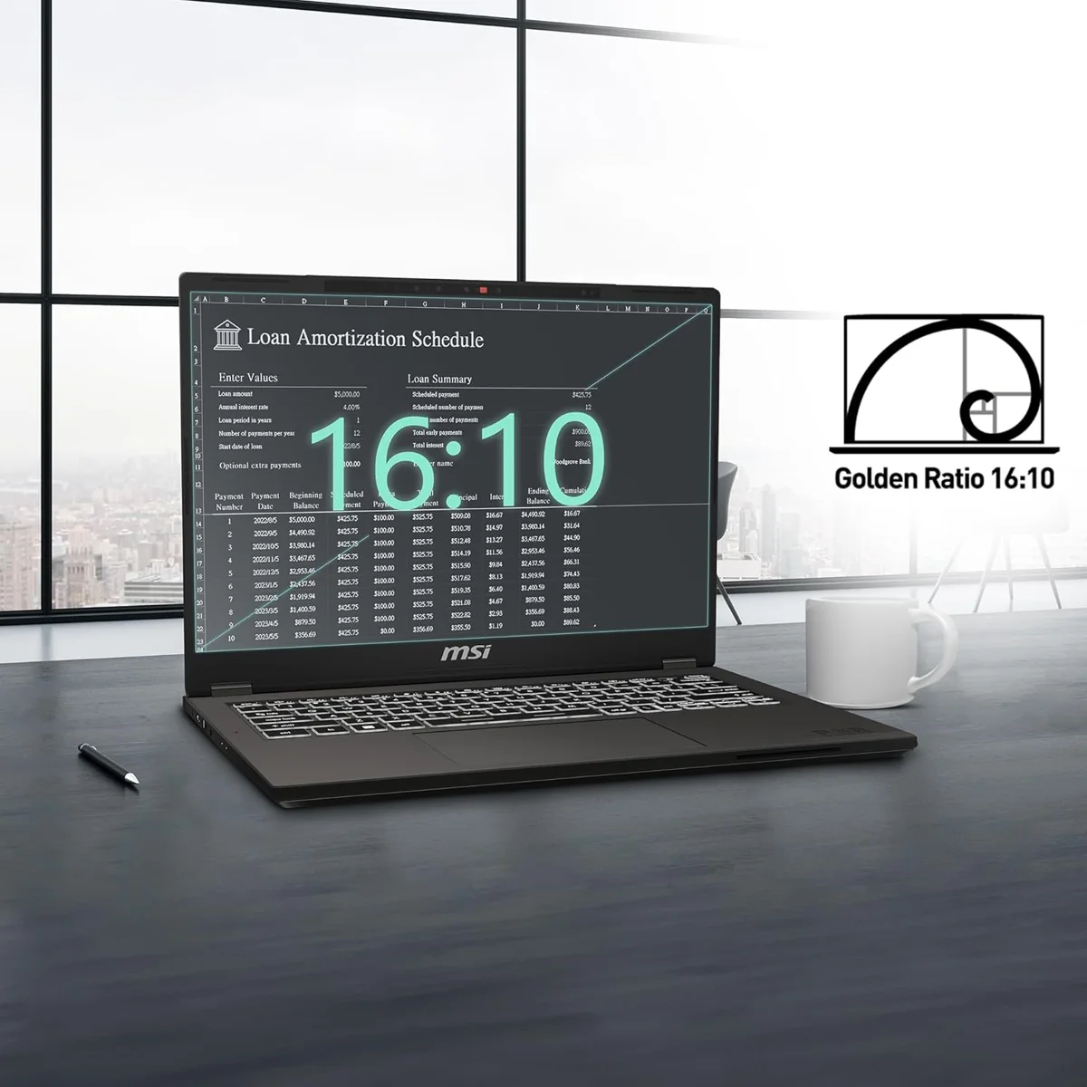 MSI Commercial 14 H, Intel Core i5-13500H, 16GB 3200 MHz DDR4 RAM or Memory, 1TB NVMe SSD, 14” FHD+ (1920x1200), IPS-Level, Intel® Iris® Xe graphics, Windows 11 Pro, Solid Gray, 1.6 Kg, A13MG vPro-069IN, 3 Year Warranty image 6