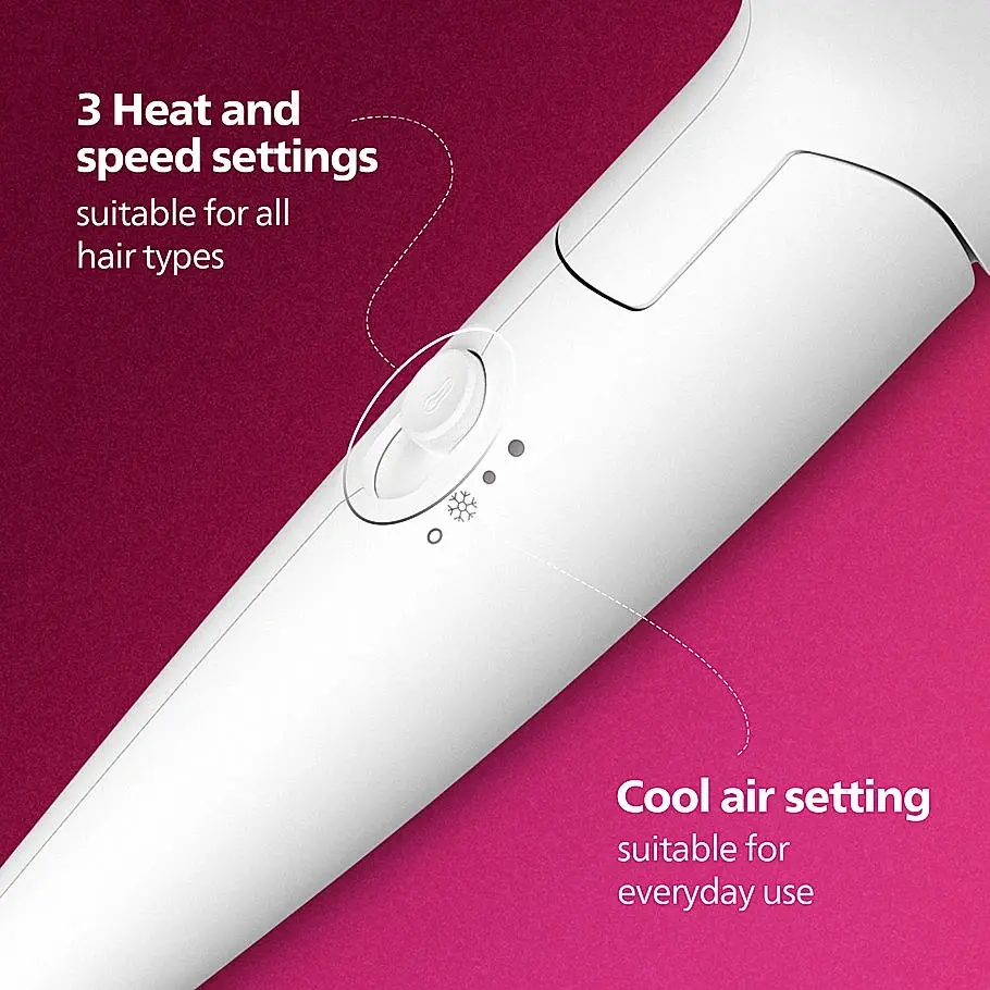 Philips BHD308/30 White Hair Dryer – Fast Drying with Ionic Care & ThermoProtect image 6