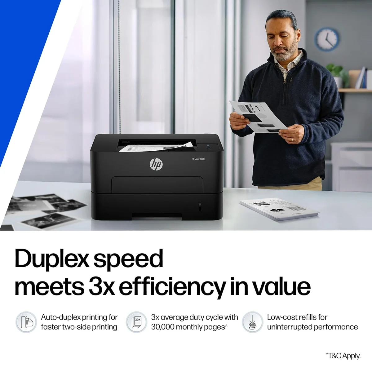 HP 303dw Auto Duplex WiFi Laser Printer (New Launch), 30 PPM, 256 MB Memory, Black image 5