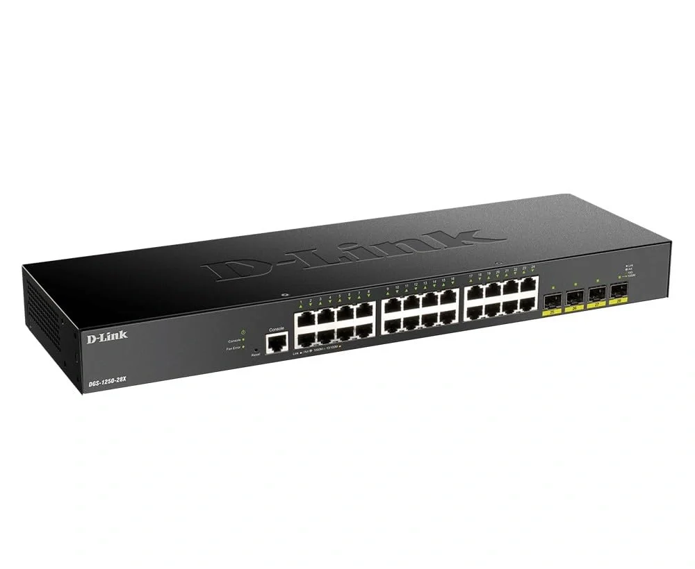 D-Link DGS-1250-28X 28-Port Smart Managed Gigabit Layer-2 Switch | 24× Gigabit RJ45 + 4× 10G SFP+ Uplink, VLAN, QoS & LACP image 2
