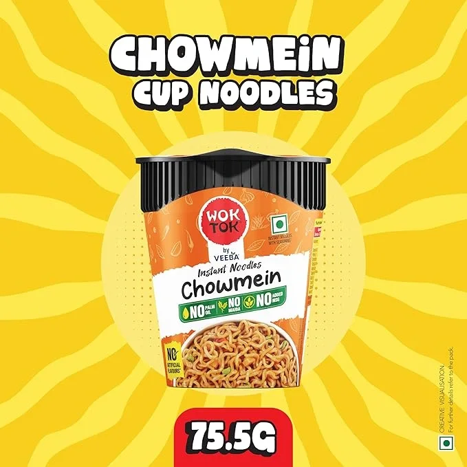 Wok Tok by Veeba Instant Cup Noodles Chowmein, 75.5g image 8