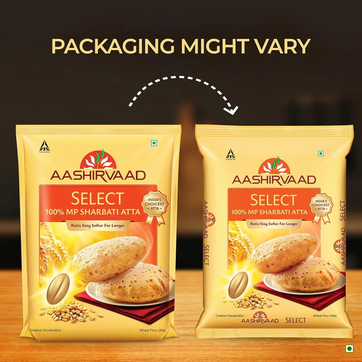 Aashirvaad Select, MP Sharbati Atta – 100%, Premium Whole Wheat Flour for Softer Rotis, 10kg, 0% Maida image 5