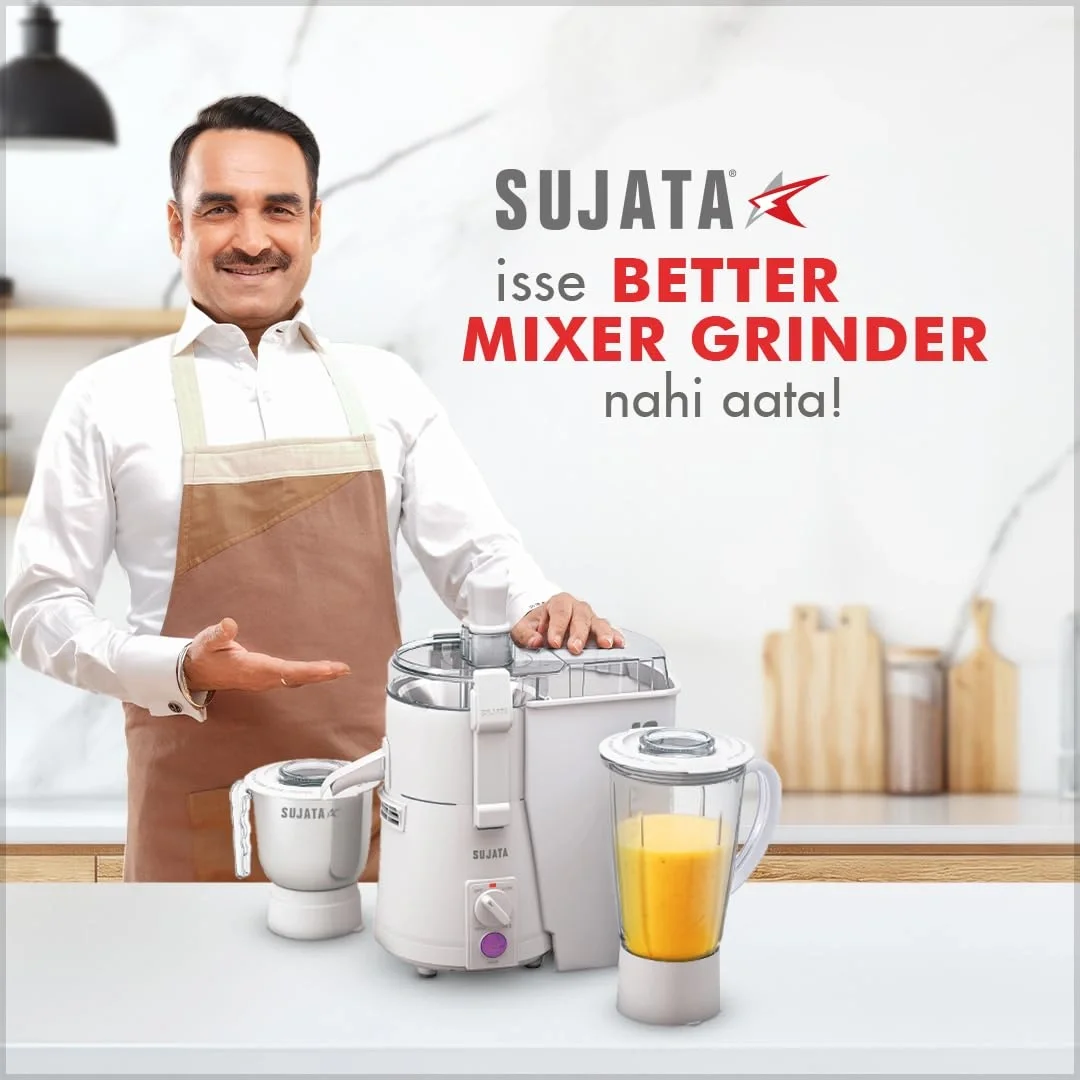 Sujata Powermatic Plus 900W Juicer Mixer Grinder with Double Ball Bearing Motor, 1 Year Warranty image 7