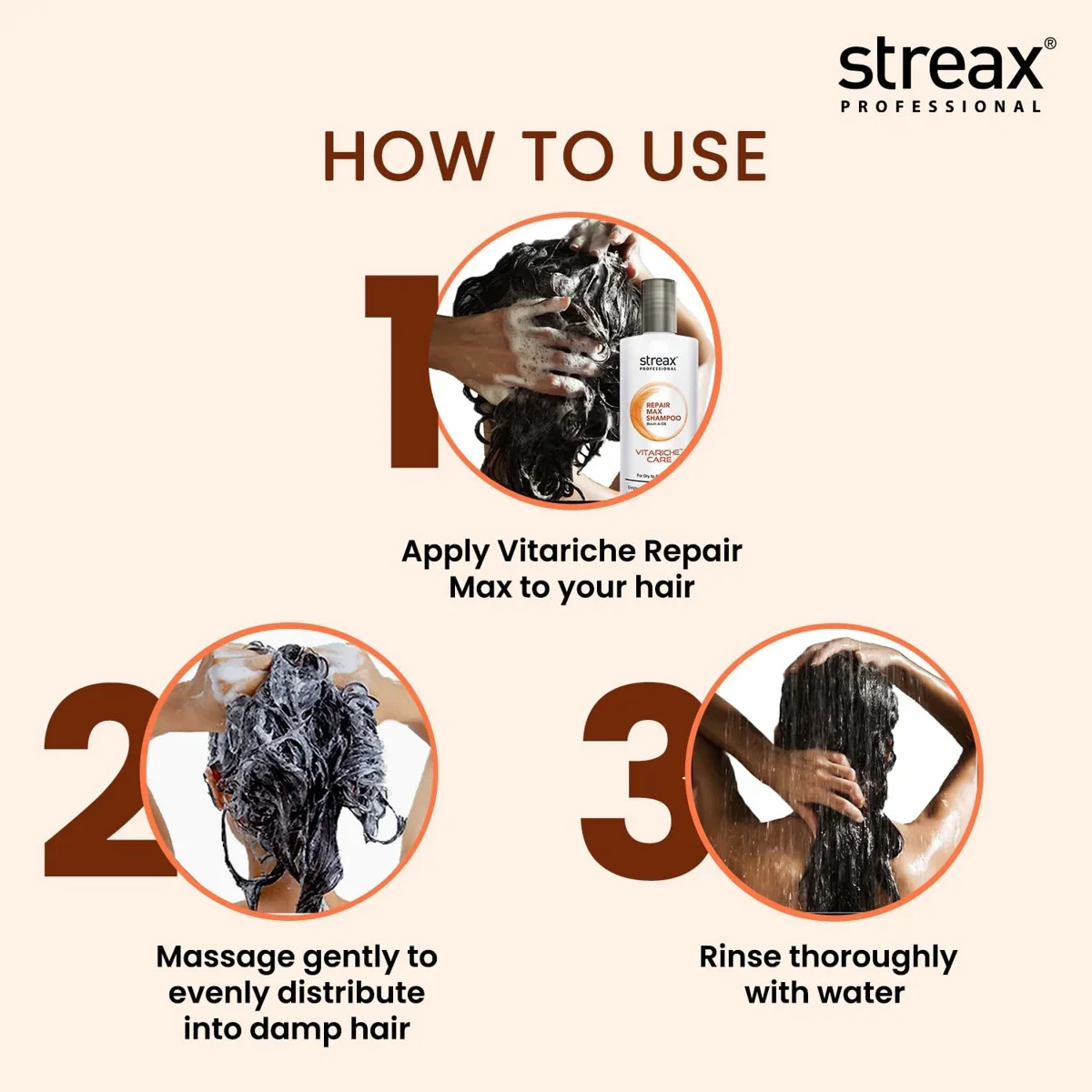 Streax Hair Serum, 115ml +  FREE Repair Max Shampoo,100 ml image 2