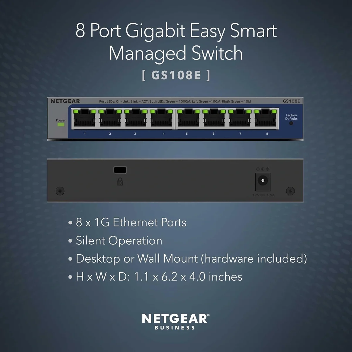 NETGEAR GS108E 8-Port Gigabit Ethernet Plus Switch | Smart Managed Desktop Network Switch image 3