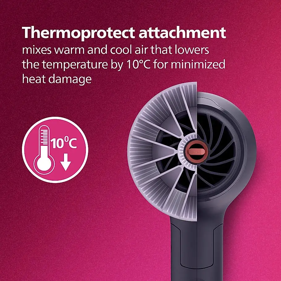Philips BHD318/00 Hair Dryer – 1600W Fast Drying with ThermoProtect image 3