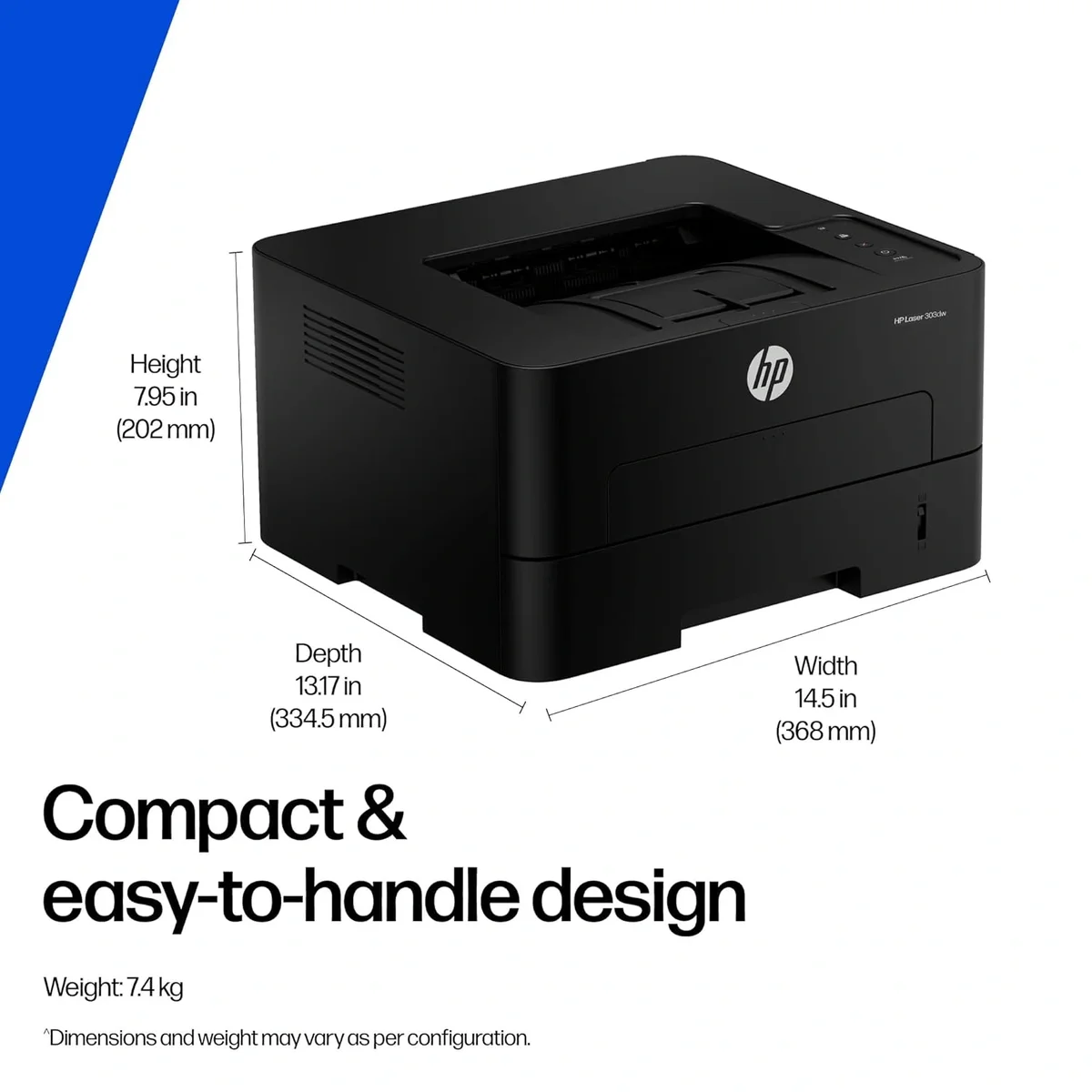 HP 303dw Auto Duplex WiFi Laser Printer (New Launch), 30 PPM, 256 MB Memory, Black image 3