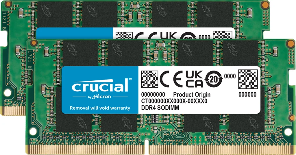 Crucial 32GB Kit (2x16GB) DDR4 RAM 3200MHz Laptop Memory, CT2K16G4SFRA32A, 10 Year Warranty