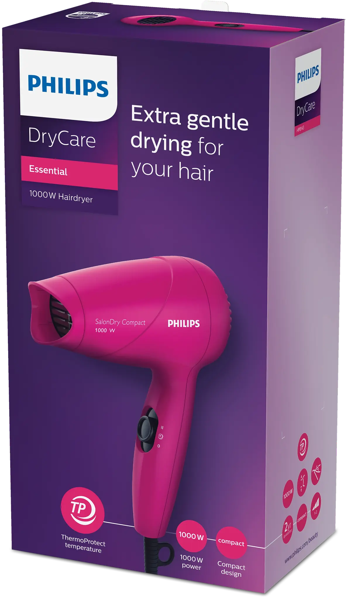 Philips HP8143/00 Hair Dryer – 1000W Compact & Fast Drying Hair Care Solution image 5