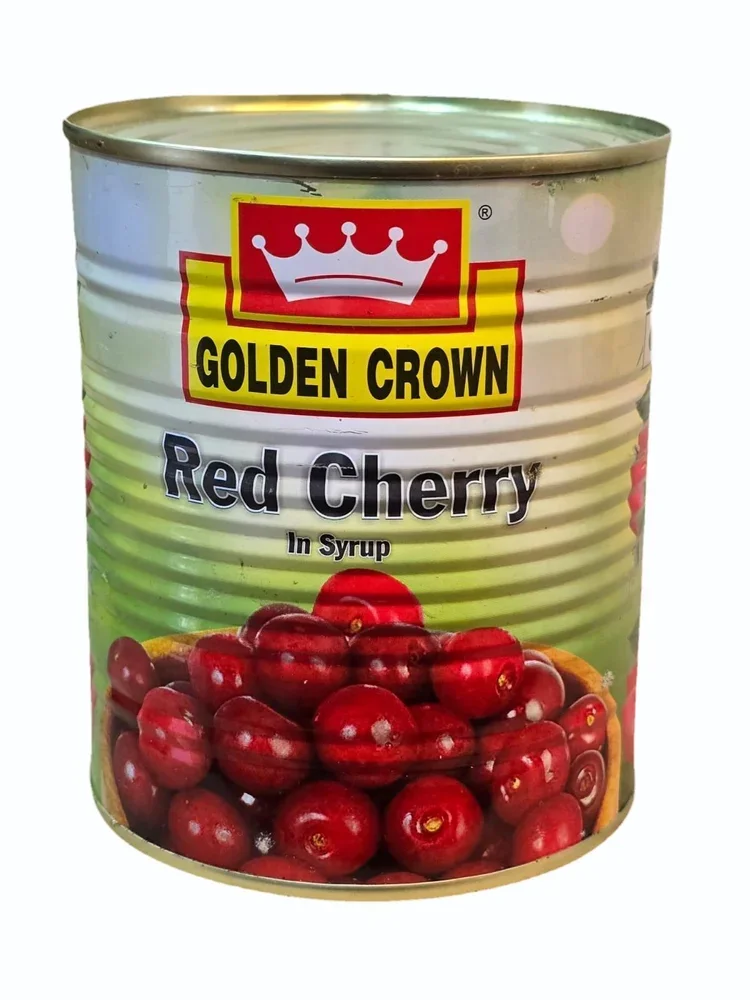  Bakers King Golden Crown Red Cherry Regular with Stem Fruit Canned (850 gm, Pack of 1 )