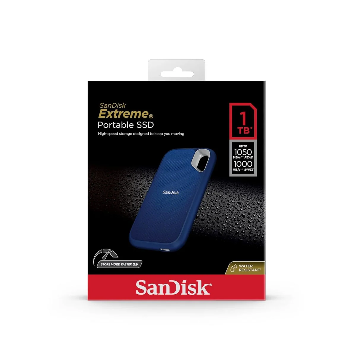 SanDisk Extreme Portable SSD 8TB (Royal Blue), Read & Write Speed up to 1050 & 1000 MB/s, Up to three meter drop protection and IP65 water and dust resistance, USB 3.2 Gen 2, 5 Year Warranty image 4