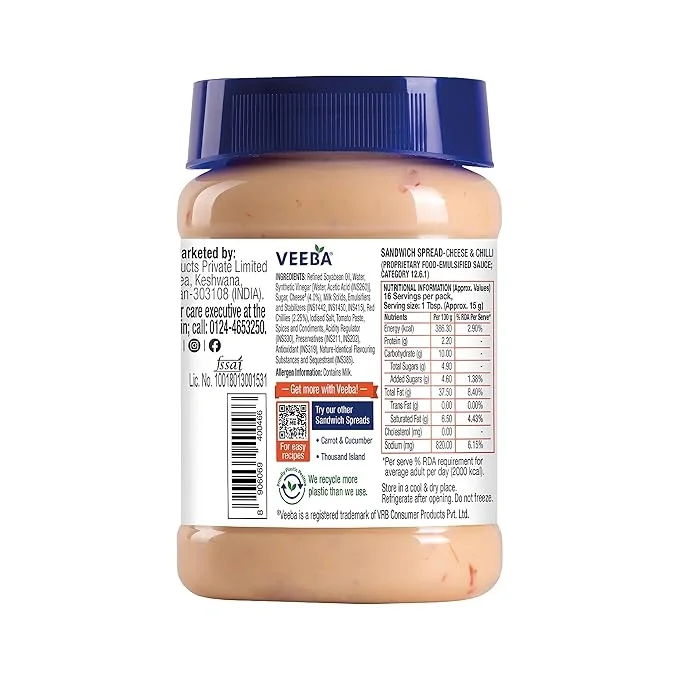 Veeba Cheese and Chilli Sandwich Spread, 250gm image 3