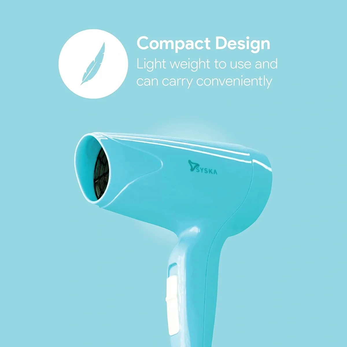 SYSKA HD1600 Blue Hair Dryer | Compact & Foldable Hair Styling Dryer image 6