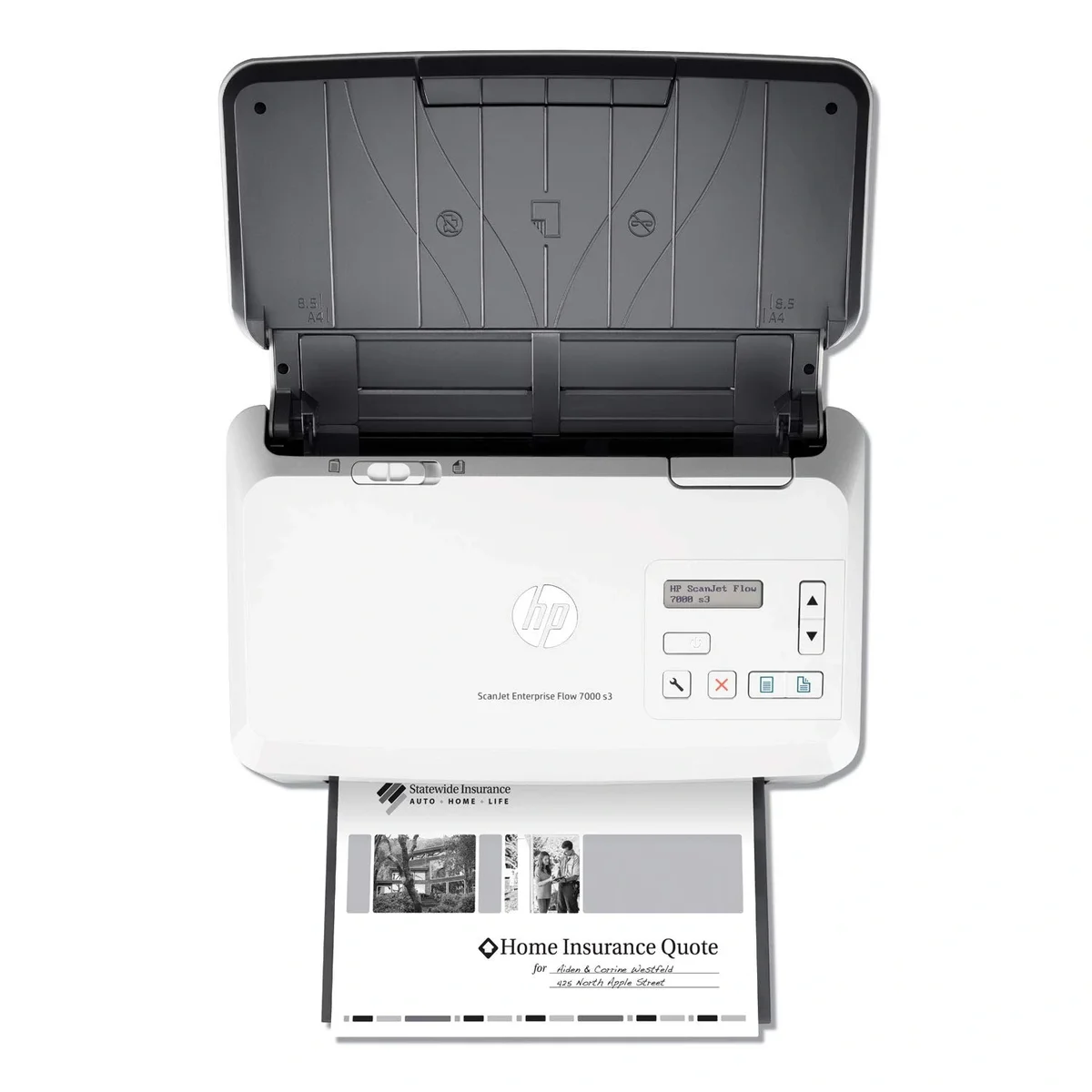 HP ScanJet Enterprise Flow 7000 s3 High-Speed Duplex Document Scanner, 1 Year Warranty 