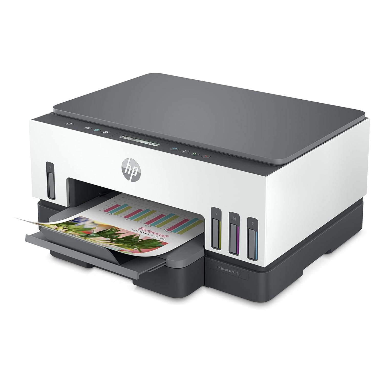 HP Smart Tank 720 A4 Colour Multifunction Printer | 23 PPM (Black) and 22 PPM (Color) | 128 MB | USB, Wireless or WiFi | Print, Scan & Copy | Automatic Duplex | 1 Year Warranty thumbnail 3