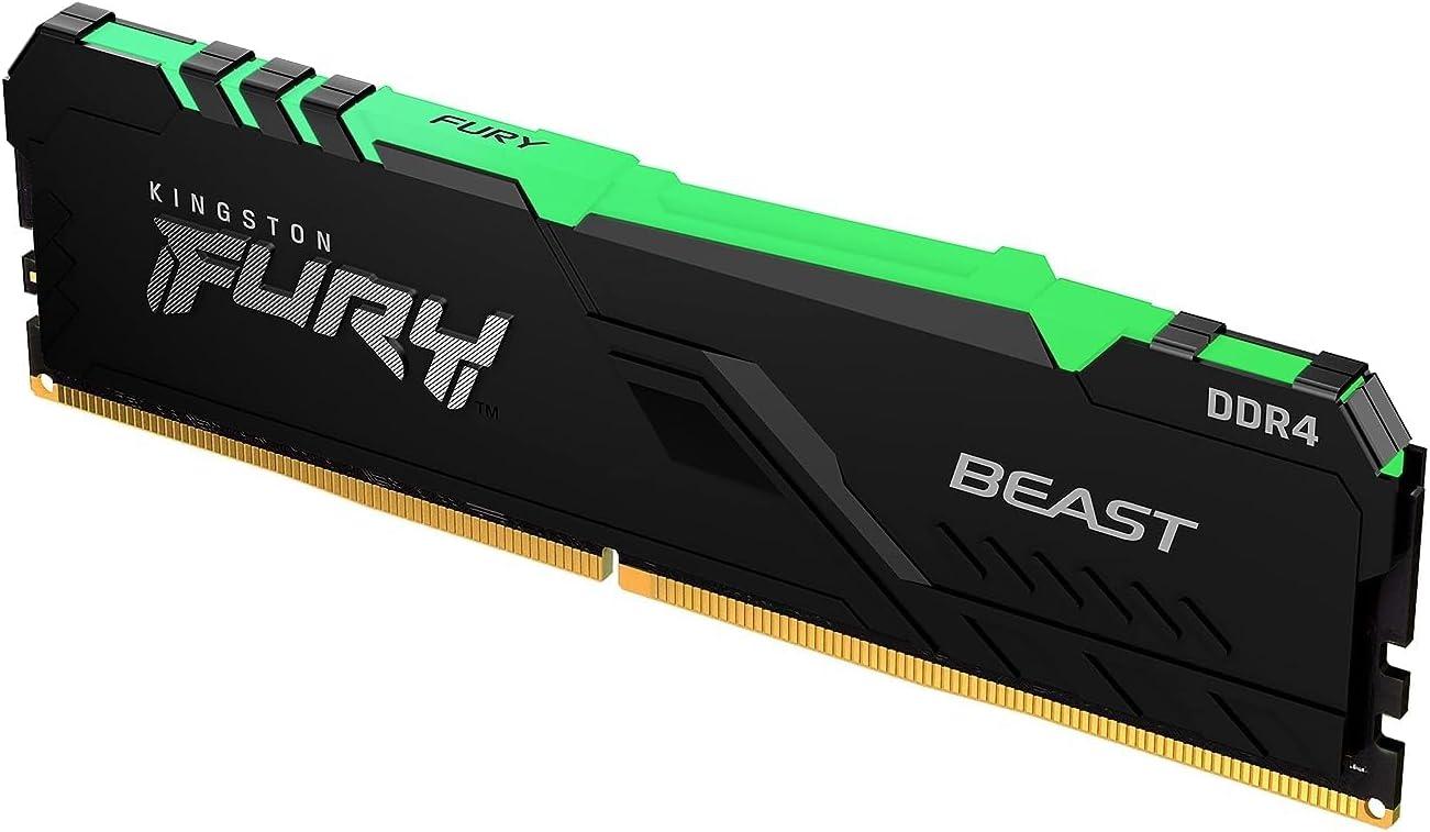 Kingston Fury Beast 8GB 3200MHz DDR4 CL16 DIMM, Desktop RAM / Memory, Black, Non RGB KF432C16BBA/8, 10 Year Warranty