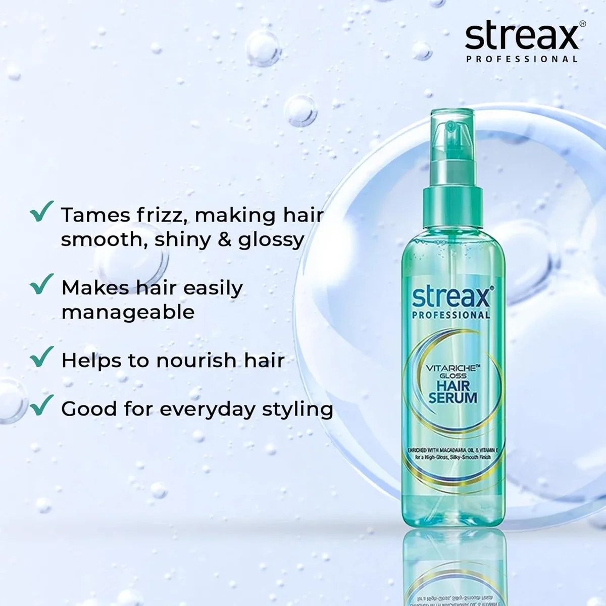 Streax Professional Vitariche Gloss Hair Serum,45 ml image 6