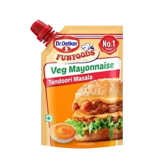 Dr. Oetker FunFoods Tandoori Masala Mayonnaise, 100gm | Desi-Style Creamy & Spicy Mayo | 100% Vegetarian